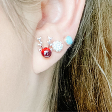 Load image into Gallery viewer, Red Garnet Reindeer Earrings - It's a Beautiful Life Boutique