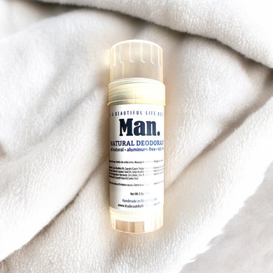 Man scented all natural deodorant
