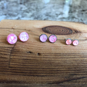 Opalescent Studs: Purple, Pink, Blue, Light Pink, White - It's a Beautiful Life Boutique 