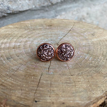 Load image into Gallery viewer, Rose Gold Geode Stud Earring - It&#39;s a Beautiful Life Boutique 