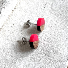 Load image into Gallery viewer, Wood and Resin Stud Earrings
