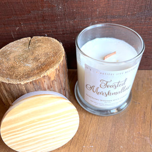 Crackling Wooden Wick Candle: Toasted Marshmallow
