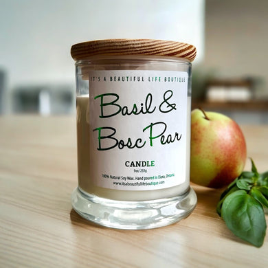 Basil and Bosc Pear Soy Candle