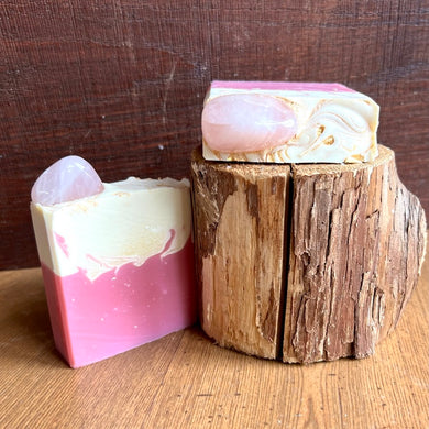 Rose Quartz Crystal Artisan Handmade Soap