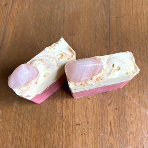 Rose Quartz Crystal Artisan Handmade Soap