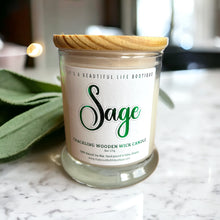 Load image into Gallery viewer, Sage: Crackling Wooden Wick Candle