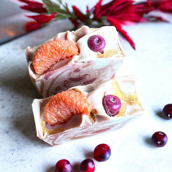 Frosted Cranberry and Citrus Artisan Handmade Soap