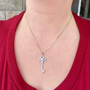 Sterling Silver Key Necklace - It's a Beautiful Life Boutique 