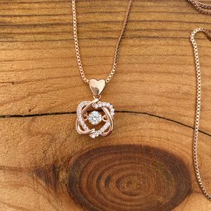 Sterling Silver Interlocking Heart Necklace - It's a Beautiful Life Boutique 