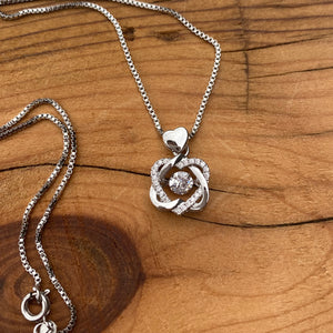 Sterling Silver Interlocking Heart Necklace - It's a Beautiful Life Boutique 