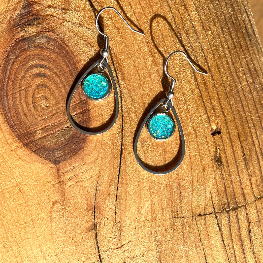 Tear Drop Geode Drop Earring - Choose your color - It's a Beautiful Life Boutique 