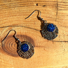 Load image into Gallery viewer, Crosshatch Geode Drop Earring - Choose your color - It&#39;s a Beautiful Life Boutique 