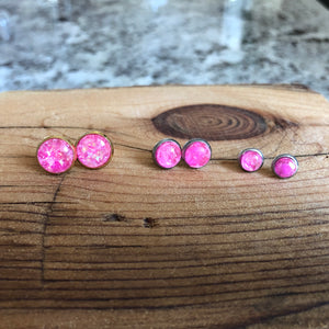 Opalescent Studs: Purple, Pink, Blue, Light Pink, White - It's a Beautiful Life Boutique 