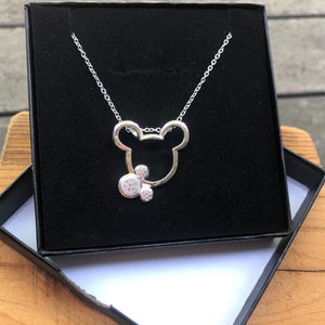 Silver Double Mouse Head Necklace - It's a Beautiful Life Boutique 