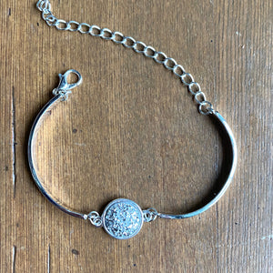 Geode Sterling Silver Bracelet - It's a Beautiful Life Boutique 