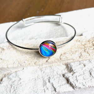 Sterling Silver Geode Bangle - It's a Beautiful Life Boutique 