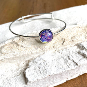 Sterling Silver Geode Bangle - It's a Beautiful Life Boutique 