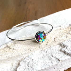 Sterling Silver Geode Bangle - It's a Beautiful Life Boutique 
