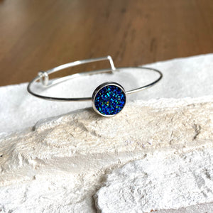 Sterling Silver Geode Bangle - It's a Beautiful Life Boutique 