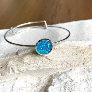 Sterling Silver Geode Bangle - It's a Beautiful Life Boutique 