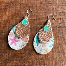 Load image into Gallery viewer, Seaside Vegan Leather Drop Earrings - It&#39;s a Beautiful Life Boutique 