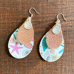 Seaside Vegan Leather Drop Earrings - It's a Beautiful Life Boutique 