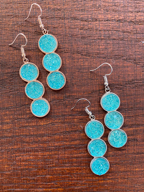 Triple Geode Drop Earrings - It's a Beautiful Life Boutique 