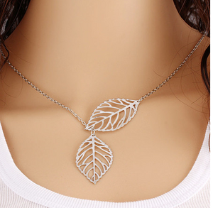 Double Leaf Necklace - It's a Beautiful Life Boutique 