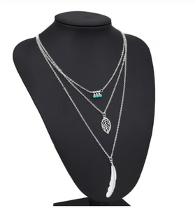 3 Layer Bohemian Leaf Necklace - It's a Beautiful Life Boutique 