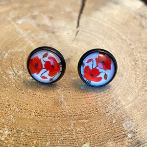 Bright Poppy Studs