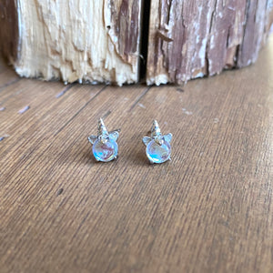Unicorn Moonstone Stud Earrings - It's a Beautiful Life Boutique 