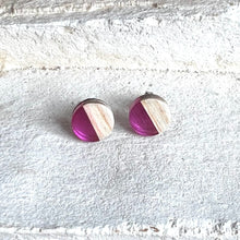 Load image into Gallery viewer, Wood and Resin Stud Earrings
