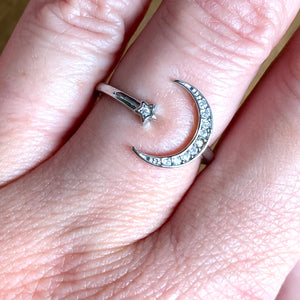 Moon and Star Ring