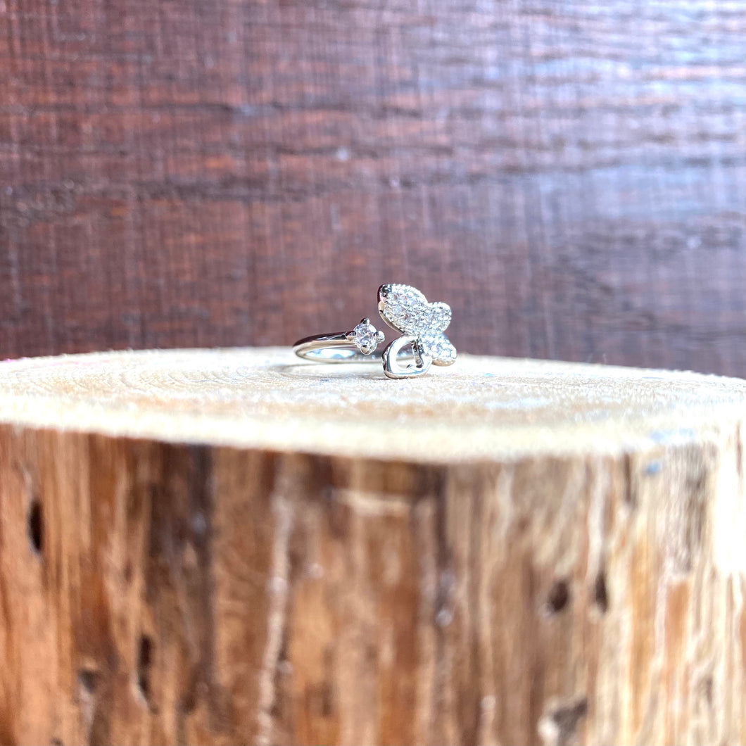 Butterfly Adjustable Silver Ring