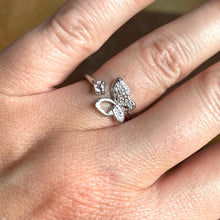 Load image into Gallery viewer, Butterfly Adjustable Silver Ring