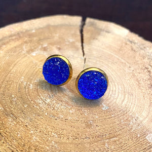 Fierce Blue Geode Earring