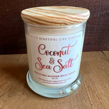 Load image into Gallery viewer, Crackling Wooden Wick Candle: Coconut and Sea Salt