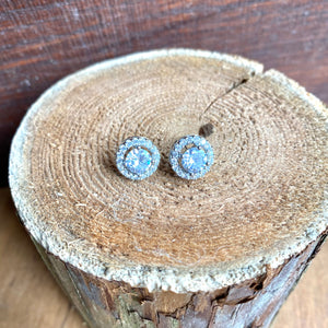Round Crystal Sterling Silver earrings - It's a Beautiful Life Boutique 