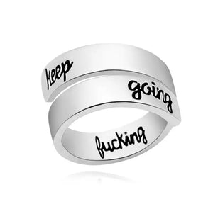 Keep F-ing Going Adjustable Ring