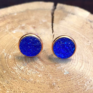 Fierce Blue Geode Earring