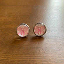 Load image into Gallery viewer, Pink Butterfly Breast Cancer Awareness Studs - It&#39;s a Beautiful Life Boutique 