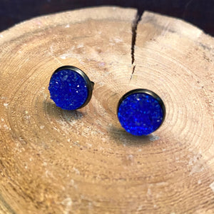 Fierce Blue Geode Earring