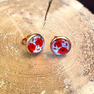 Bright Poppy Studs