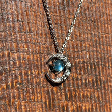 Load image into Gallery viewer, Sterling silver crescent moon crystal necklace
