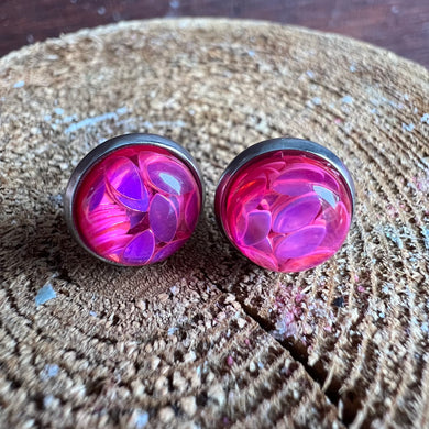Fuchsia Petal Studs