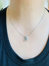 Load image into Gallery viewer, Sterling silver crescent moon crystal necklace