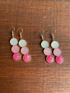 Triple Geode Drop Earrings - It's a Beautiful Life Boutique 
