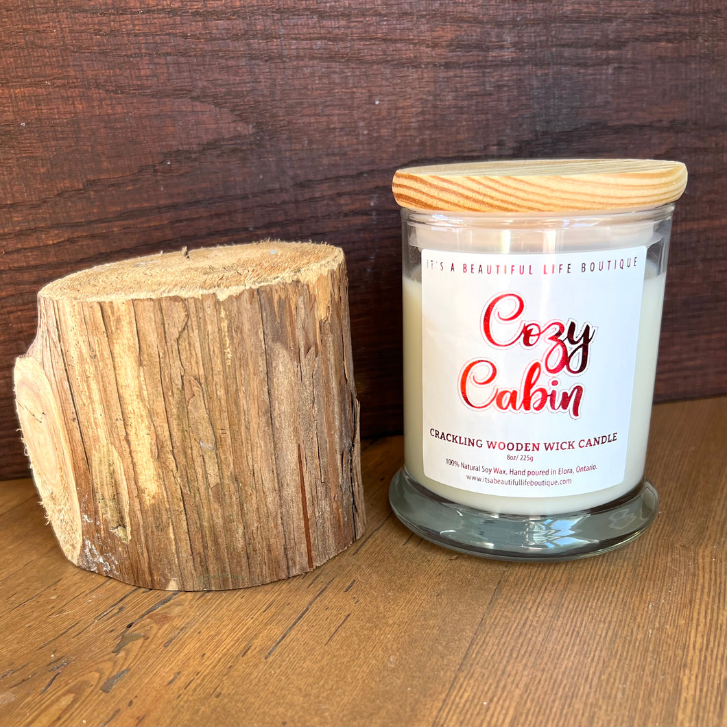 Cozy Cabin: Crackling Wooden Wick Candle