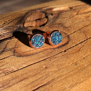 Blue Lagoon Geode Stud - It's a Beautiful Life Boutique 