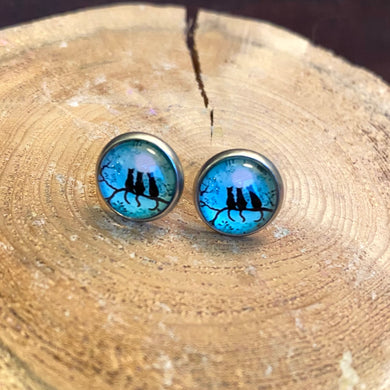 Spooky Cats Studs